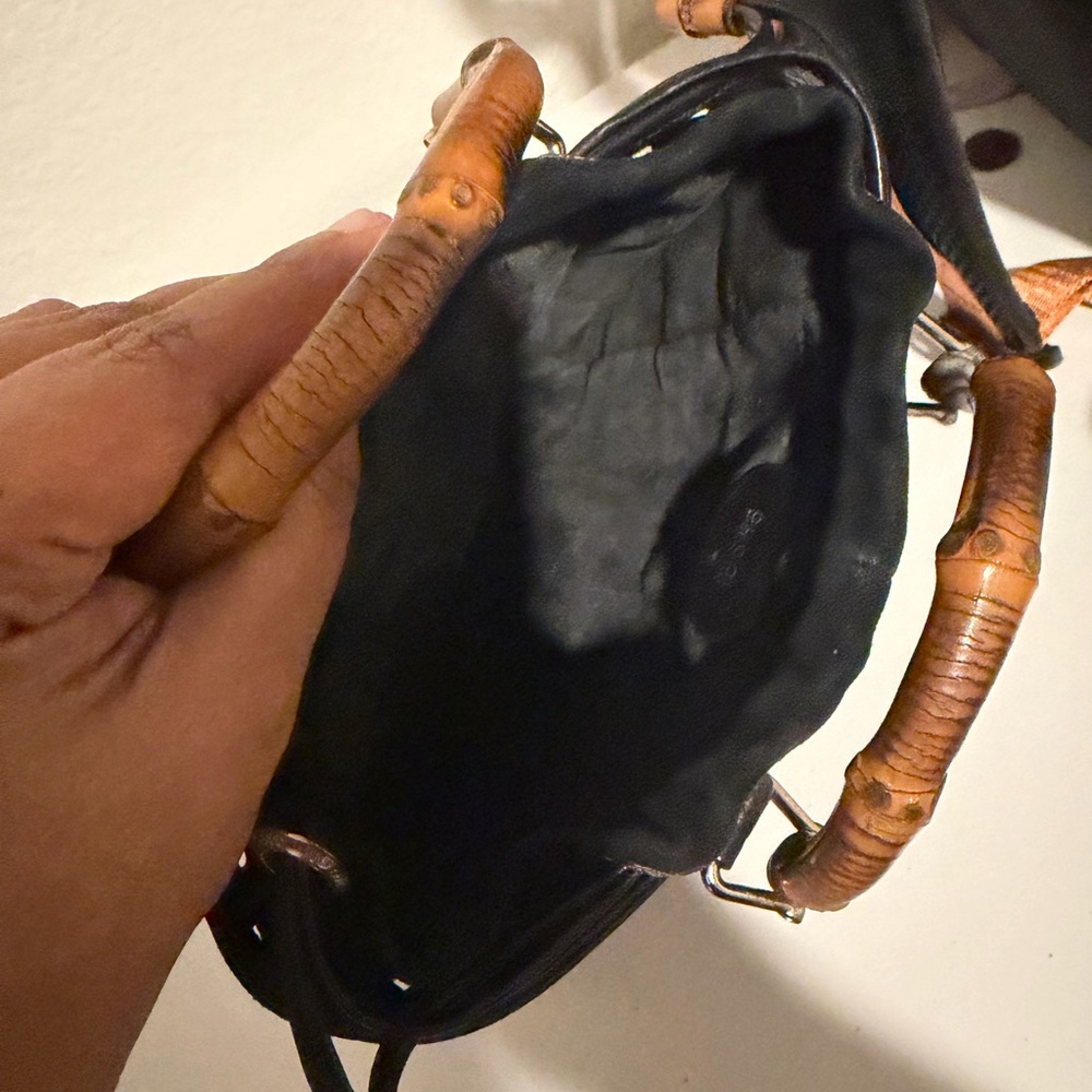 vintage Gucci woven leather and bamboo top-handle bag. - Picture 2 of 16